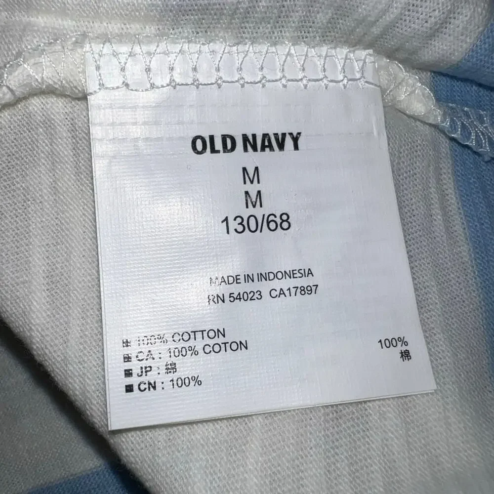 Old Navy Boys T Shirt Striped V Neck Short Sleeve Blue White Medium 8